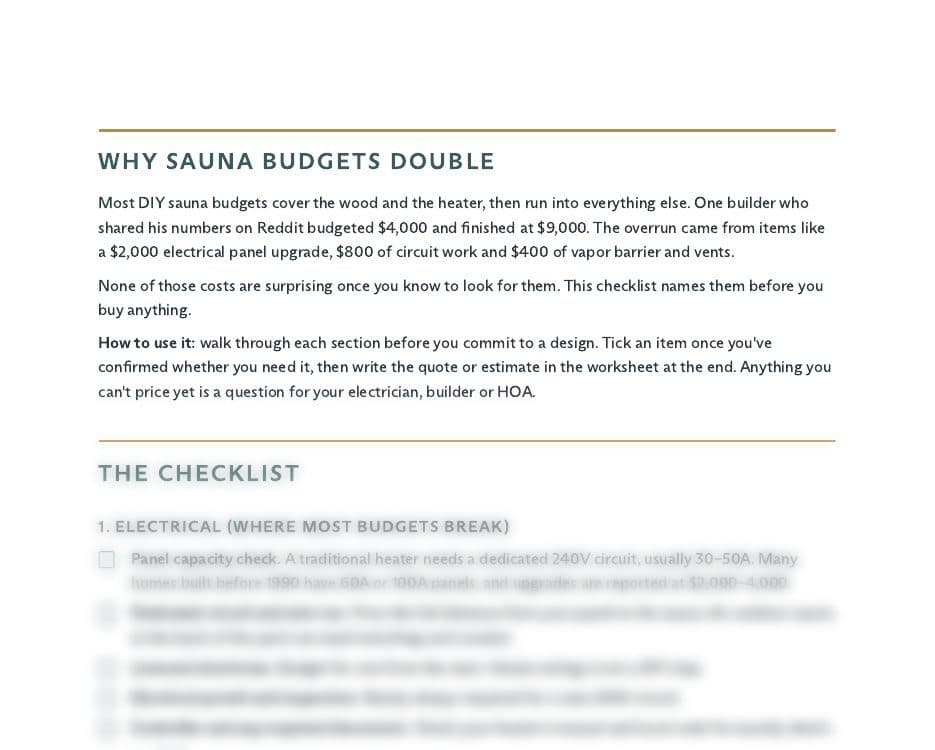 Preview of the checklist's electrical and site pages